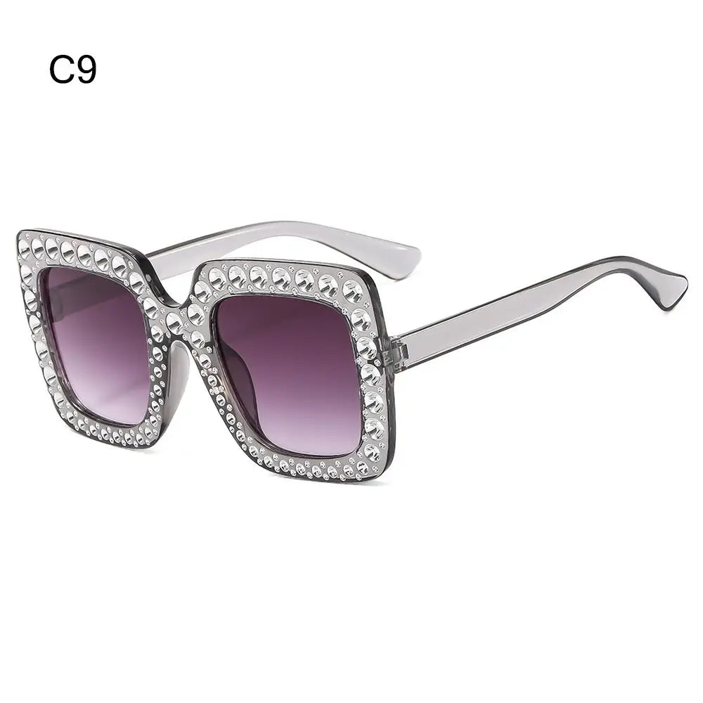 Rhinestone Square Sunglasses – UV400 Kids Eyewear for Outdoor Sun Protection