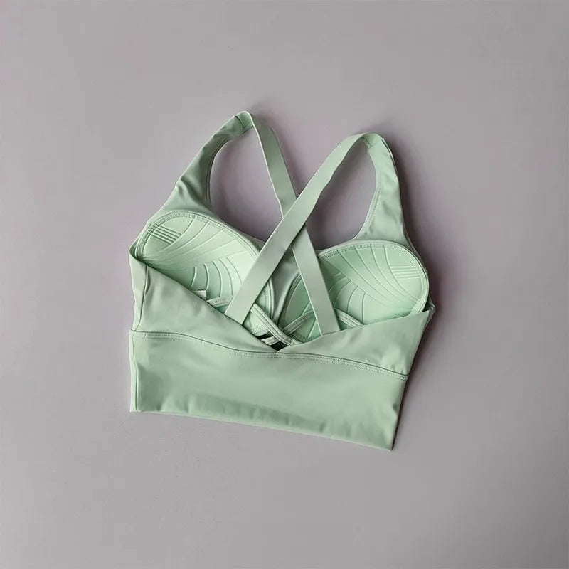 Shock-Absorbing Yoga Sports Bra – Breathable Fitness Top for Gym Workout
