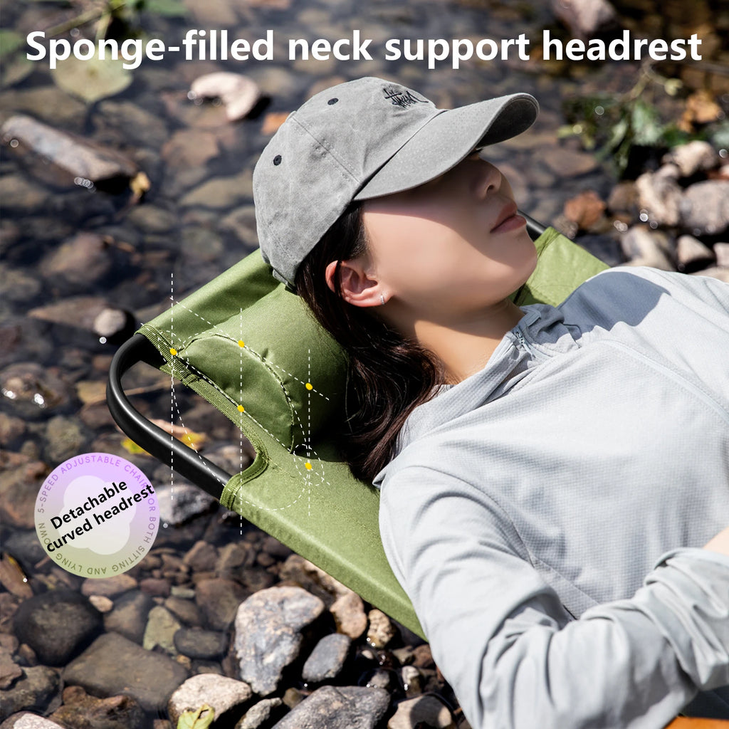 Folding Camping Chair – Adjustable Portable Seat for Outdoor Hiking Travel
