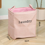 Foldable Jute Laundry Basket – Large Capacity Fabric Storage for Bathroom