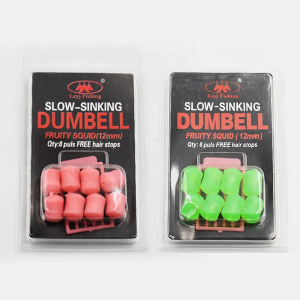 12mm Artificial Dumbbell Baits – Slow Sinking Plastic Lures for Carp Fishing