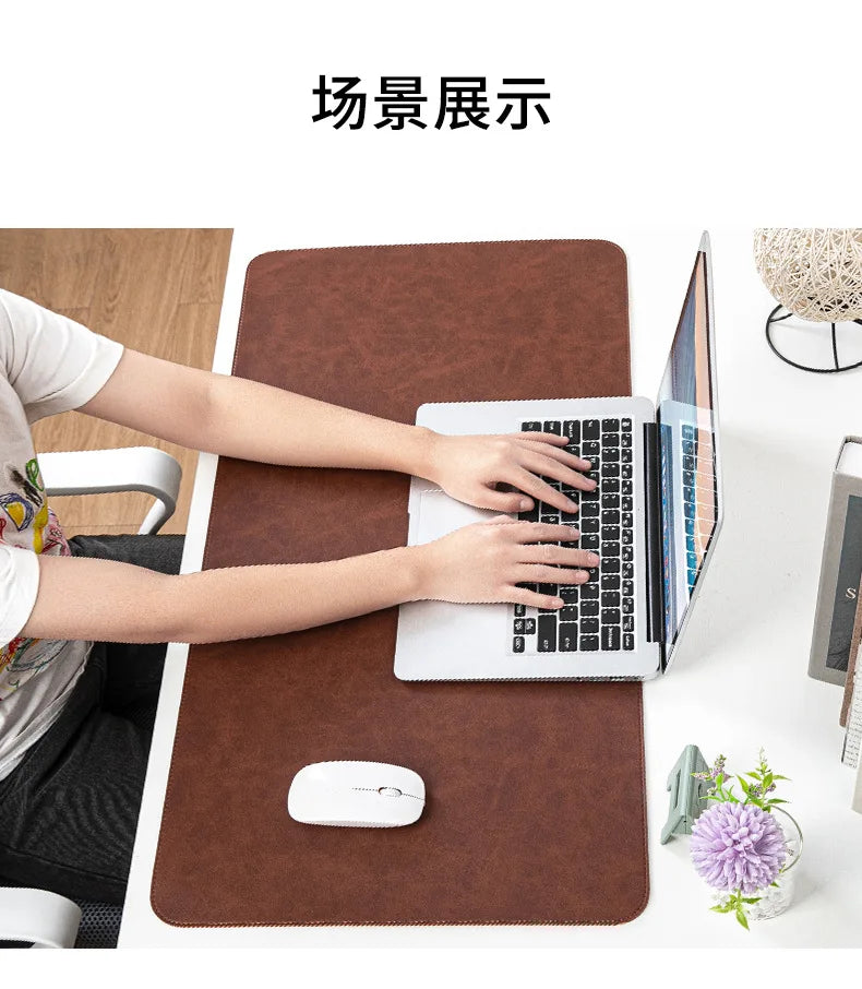 Large PU Leather Desk Pad – Waterproof Protective Mat for Office Gaming