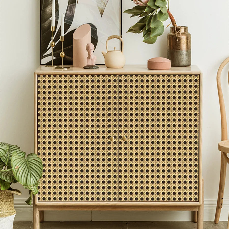 Honeycomb Grid Wallpaper – Luxury Chinese Retro Style for Home Decor