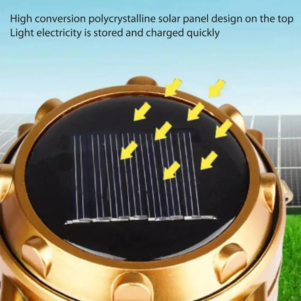 Collapsible Solar LED Camping Lantern – USB Rechargeable Light for Outdoor Hiking