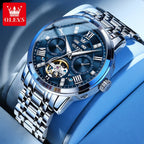 OLEVS Automatic Mechanical Watch – Skeleton Flywheel for Men's Business Wear