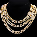 Iced Out Cuban Link Chain – AAA Rhinestone Men's Necklace for Hip Hop Jewelry