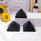 Natural Shungite Pyramid – Polished Raw Stone for Home Feng Shui Decor