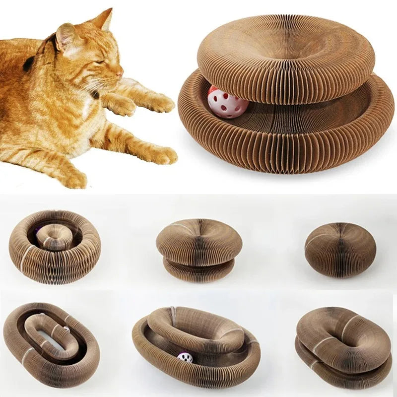 Foldable Corrugated Cat Scratcher – Interactive Toy for Claw Grinding