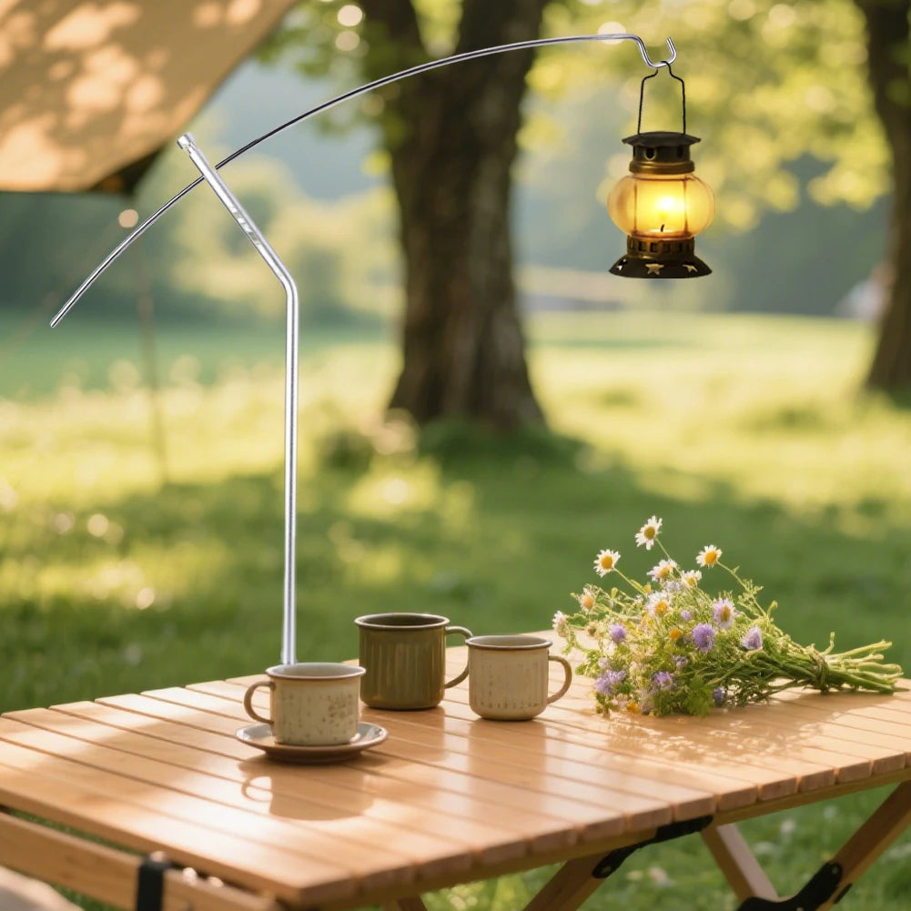 Aluminum Alloy Lantern Rack – Detachable IGT Table Stand for Camping