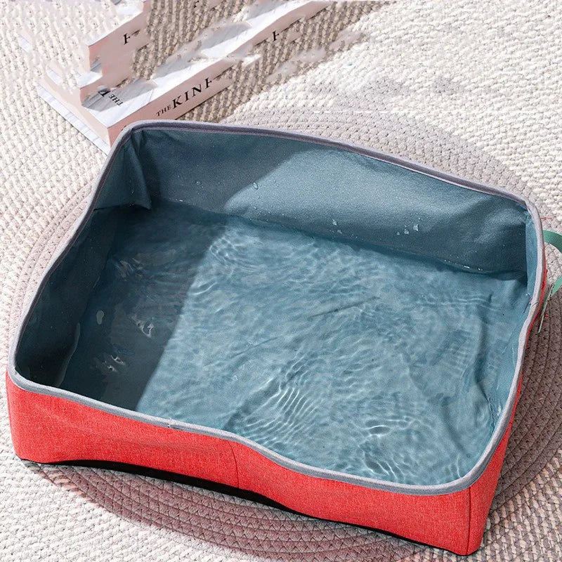 Foldable Cat Litter Box – Waterproof Oxford Cloth for Travel and Home