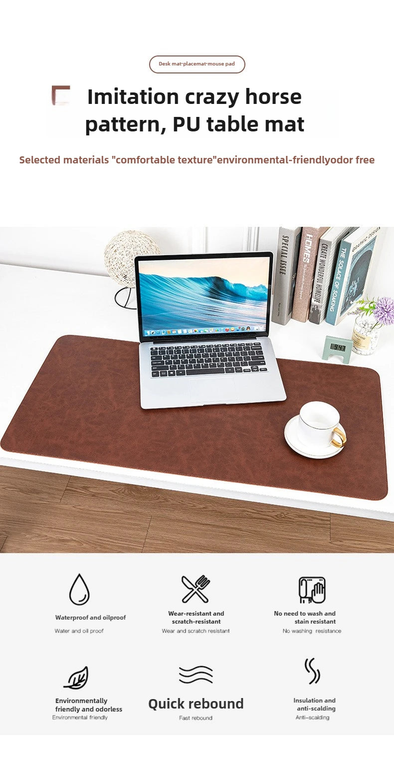 Large PU Leather Desk Pad – Waterproof Protective Mat for Office Gaming