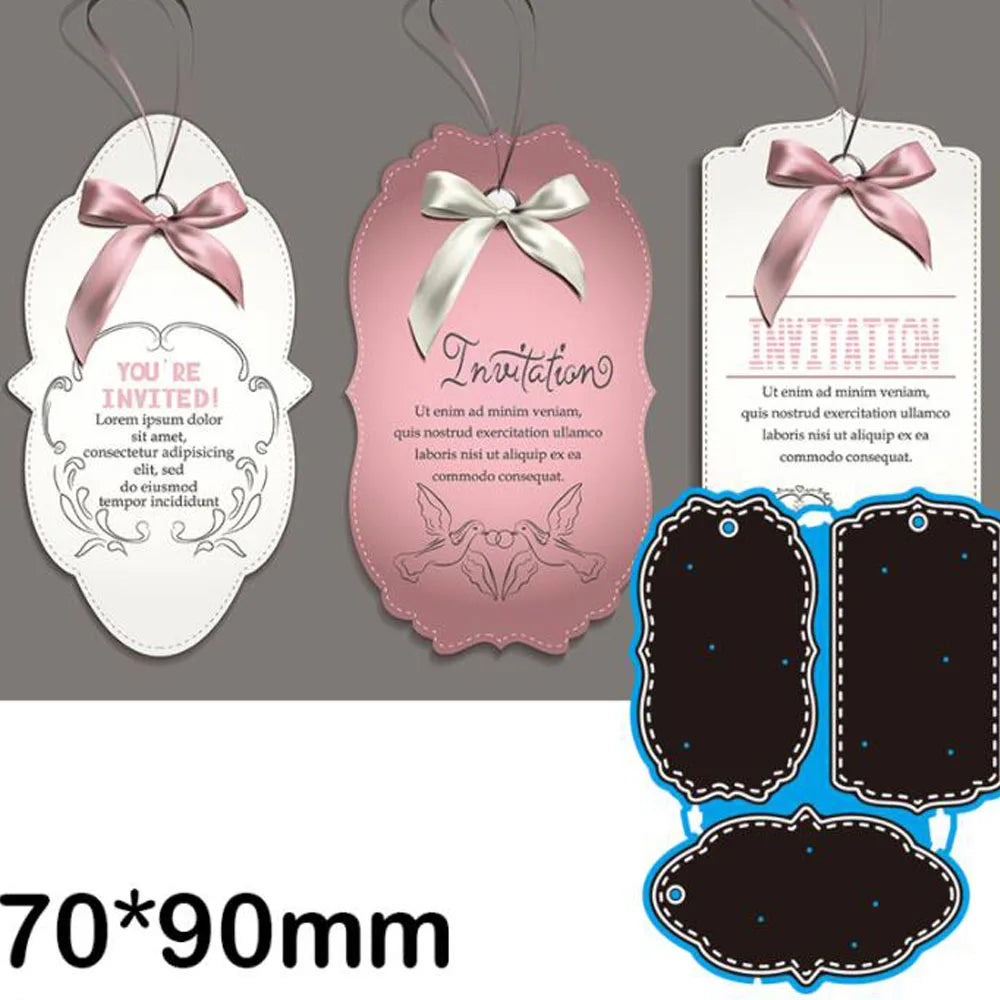 Metal Tag Cutting Dies – Layering Label Stencils for Scrapbooking Crafts