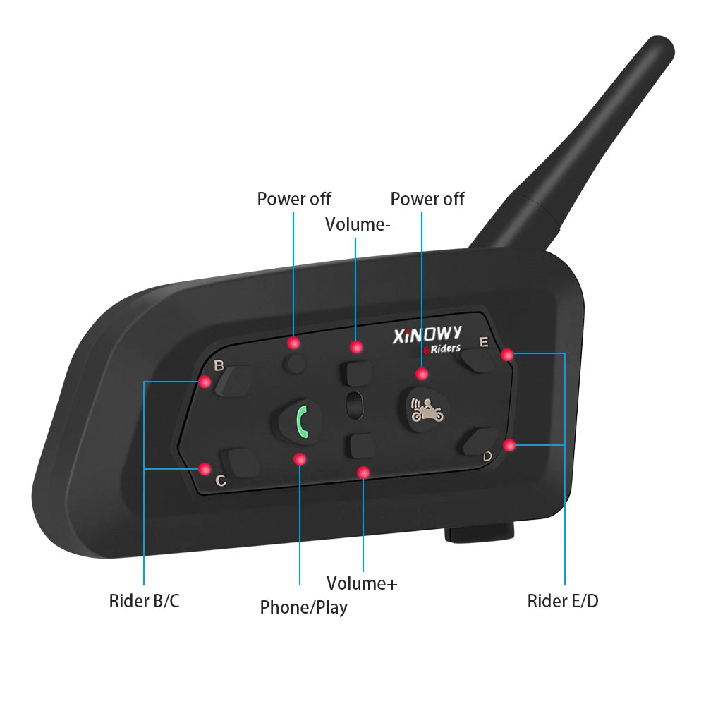 Motorcycle Bluetooth Helmet Intercom – Wireless Headset for Group Riding