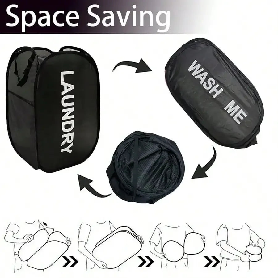 Collapsible Mesh Laundry Hamper – Breathable Pop-Up Basket for Dorm and Travel