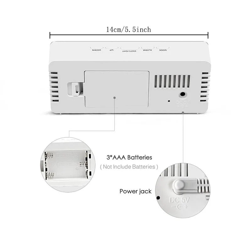 LED Digital Desktop Alarm Clock – Temperature Display for Home and Office