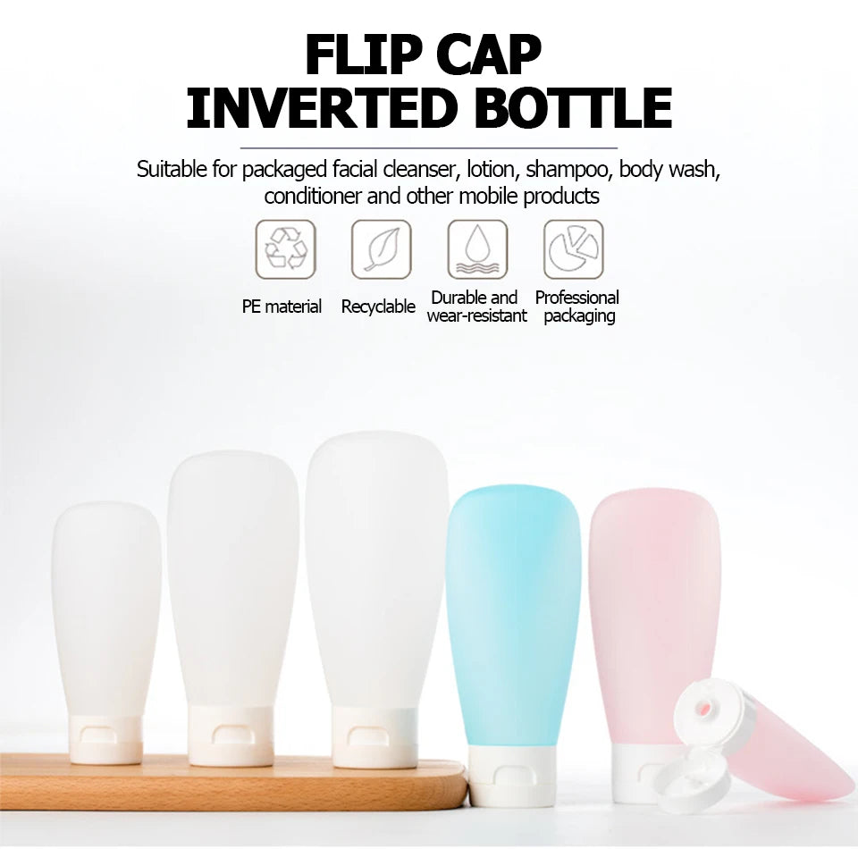 Refillable Squeeze Bottle Kit – Portable Travel Containers for Toiletries
