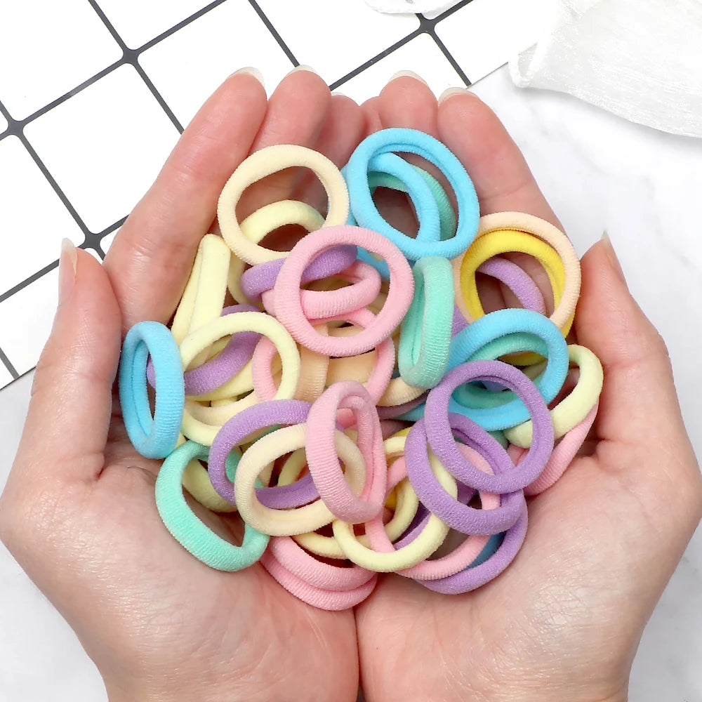 Nylon Elastic Hair Bands – Soft Ponytail Holders for Kids Hairstyles