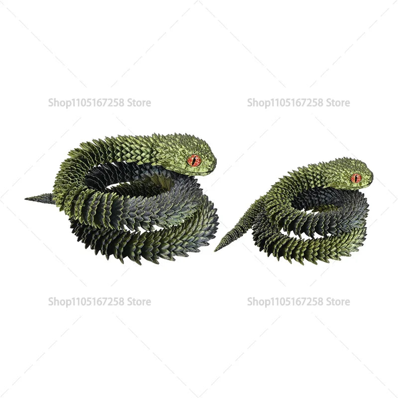 60cm 3D Printed Articulated Snake – Luminous Realistic Desktop Ornament