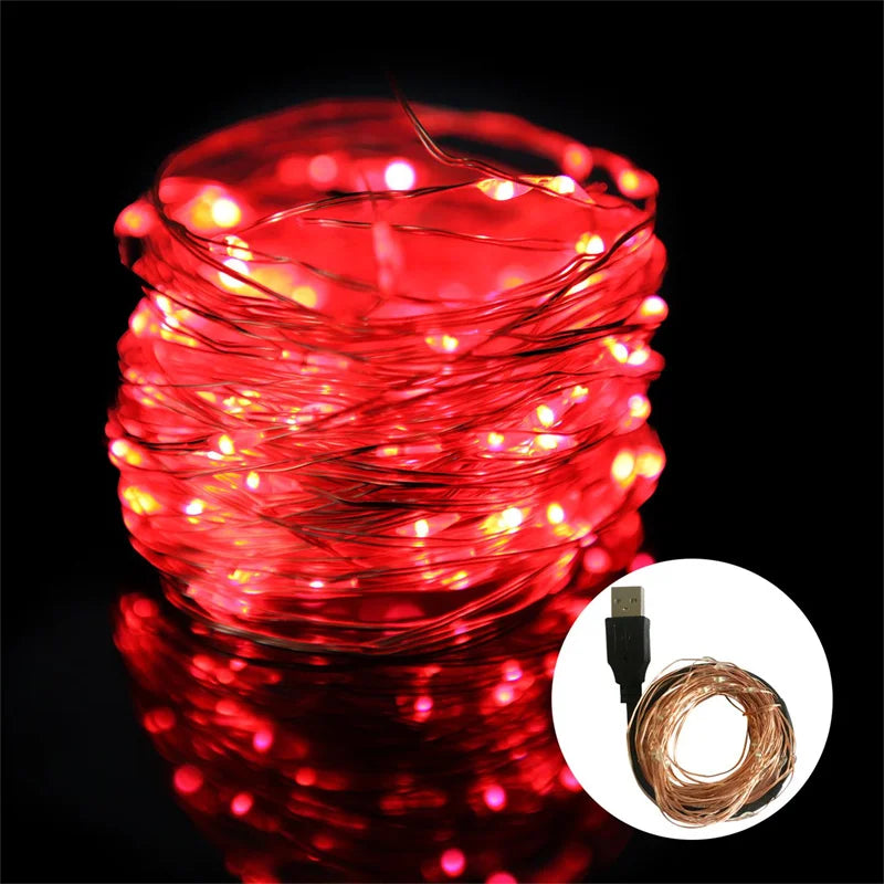 White LED String Lights – 20M Waterproof Copper Wire for Christmas Decor