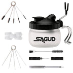 Airbrush Cleaning Pot with Holder and Needle Tool Kit for Spray Guns