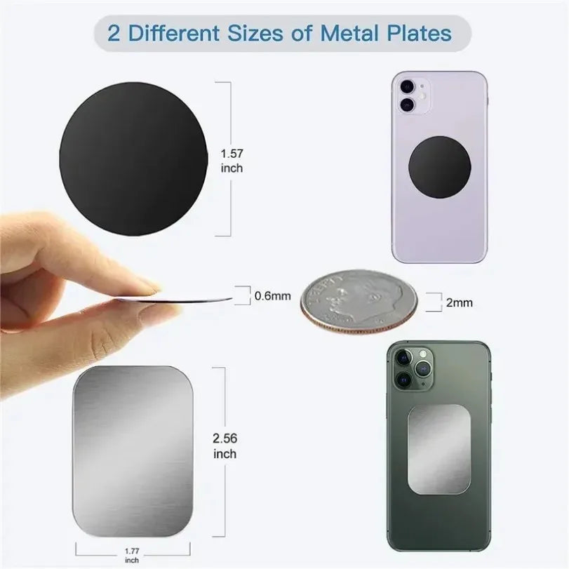 Metal Adhesive Plates – Replacement Iron Discs for Magnetic Phone Car Mounts