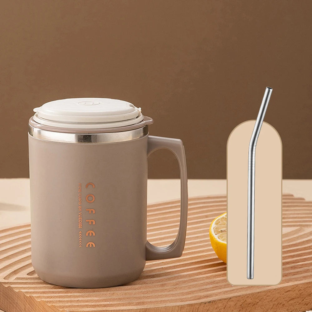 Stainless Steel Coffee Mug – Portable Anti-Scald Cup for Travel and Office