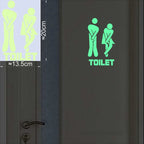 Luminous Toilet Wall Sticker – Glow in the Dark Cartoon Sign for Bathroom Decor