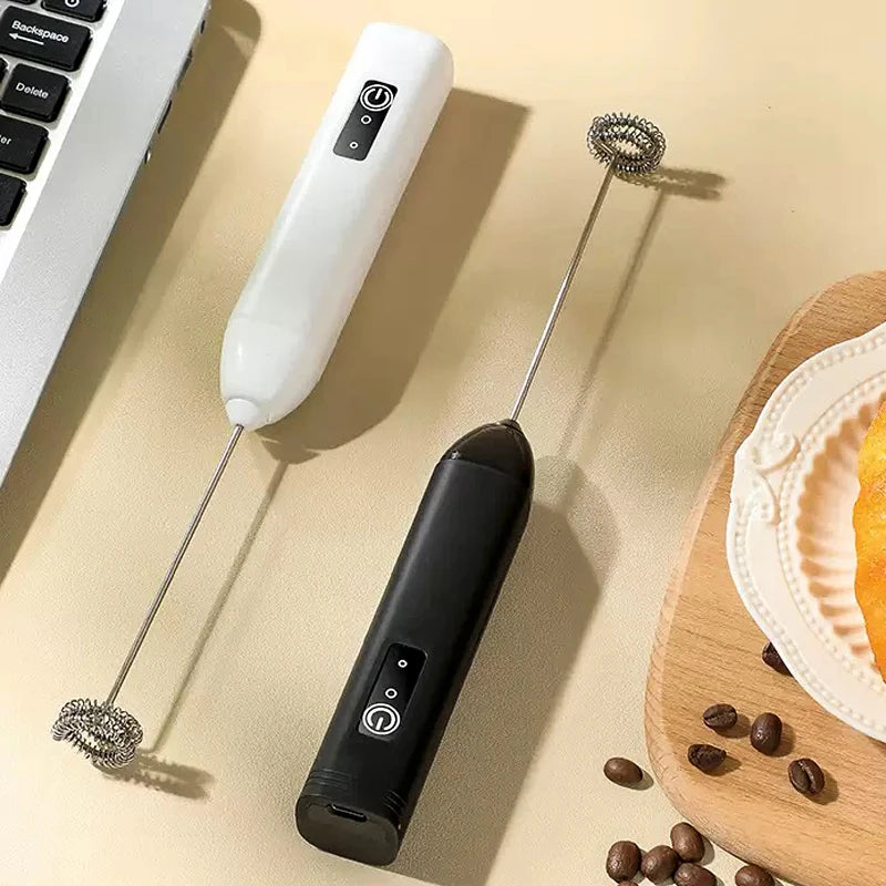 Electric Handheld Milk Frother – Portable Battery Foam Mixer for Coffee