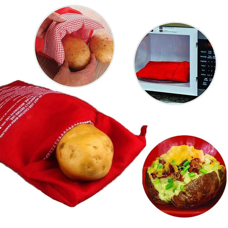 Reusable Microwave Potato Bags – Fabric Cooking Pouches for Baked Potatoes