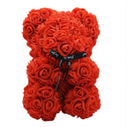 Artificial Rose Bear – 25cm Flower Figurine for Valentine Anniversary Gift