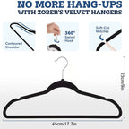 Velvet Non-Slip Hangers – Heavy Duty Space Saving Garment Hangers for Closets