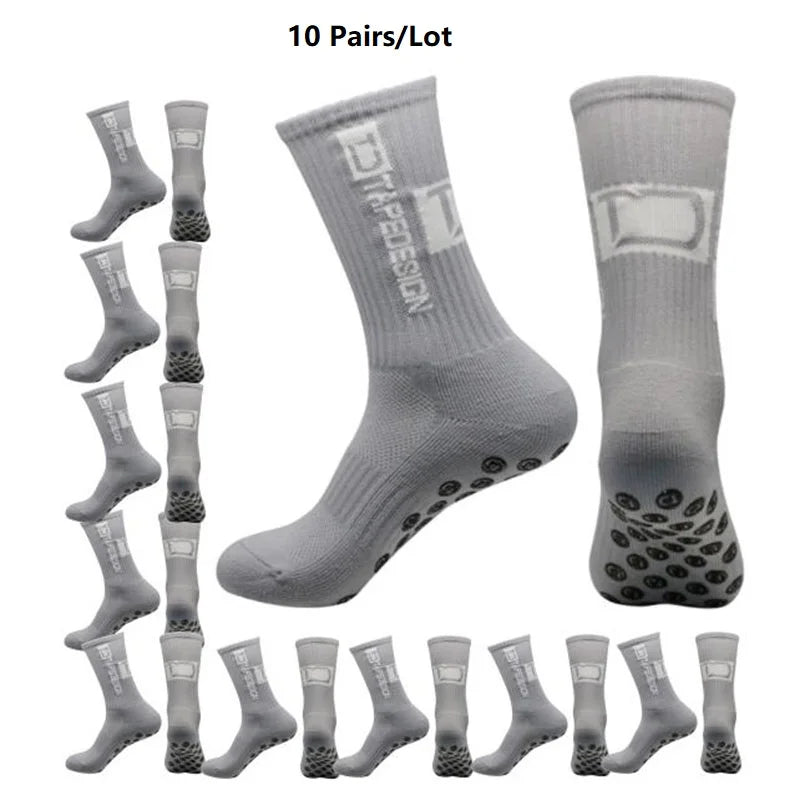 Non-Slip Silicone Grip Sports Socks – Mid-Calf Athletic Gear for Football Yoga