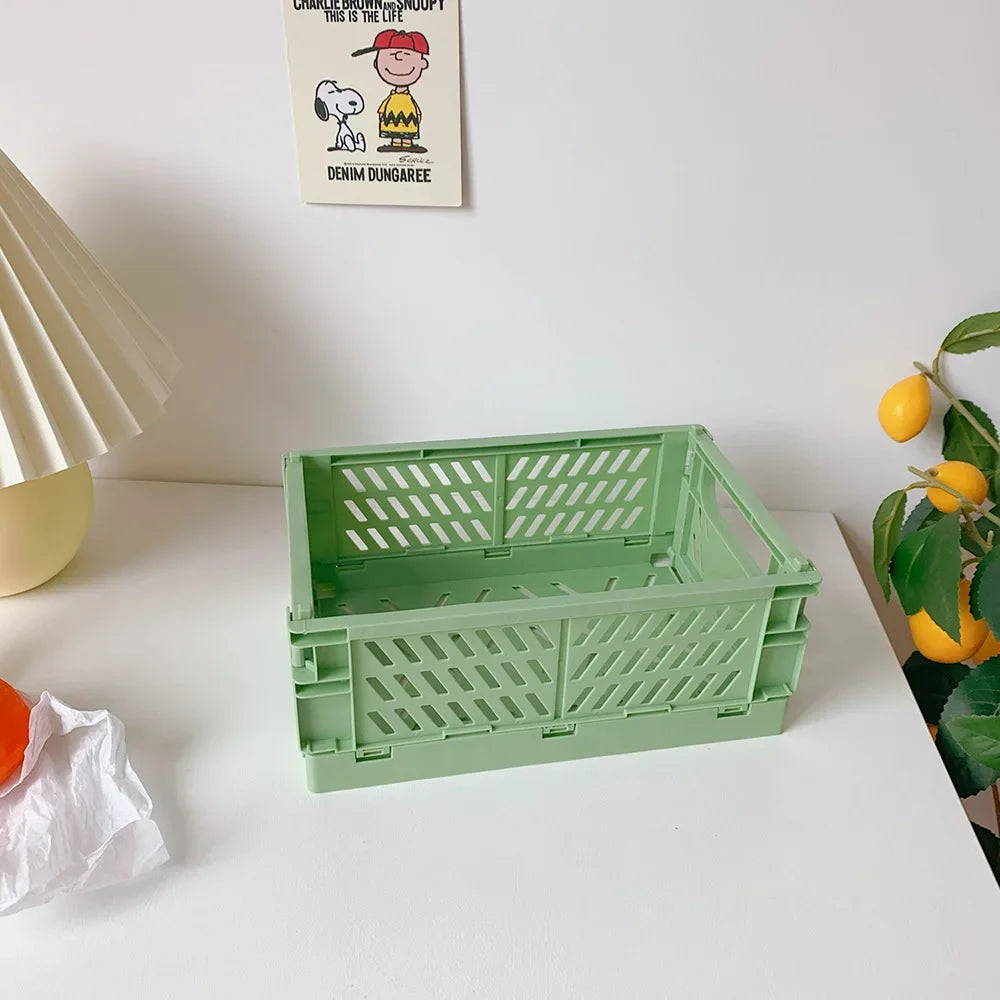 Foldable Storage Crate – Collapsible Organizer for Toys and Desk Supplies