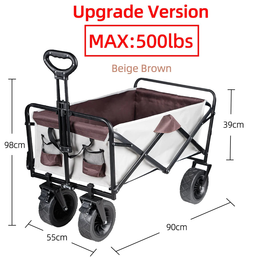 Collapsible Utility Wagon – Heavy Duty Folding Cart for Beach and Camping
