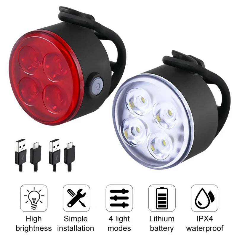 Rechargeable Bike Light Set – Waterproof LED Headlight for MTB Cycling