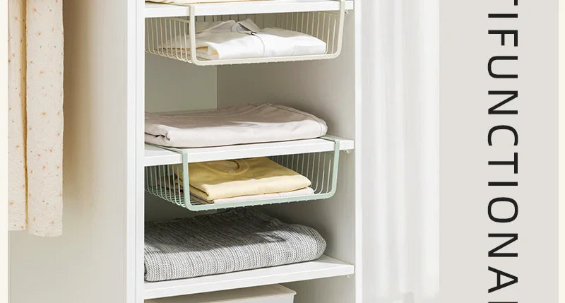 Iron Under Cabinet Hanging Baskets – Heavy Duty Storage for Kitchen Pantry