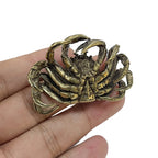 Solid Brass Crab Figurine – Antique Bronze Tea Pet for Home Decoration
