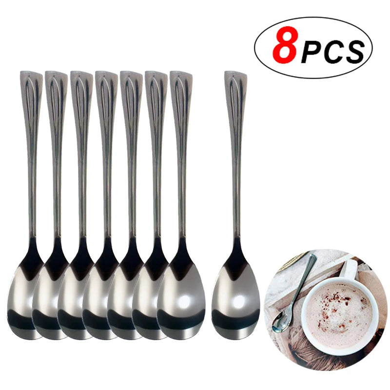Stainless Steel Coffee Spoons – Elegant Mirror Polished Cutlery for Dessert