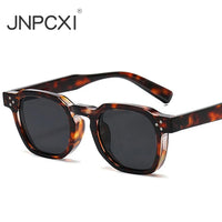 Vintage Rivet Oval Sunglasses – Leopard Anti Blue Light Frames for Men and Women