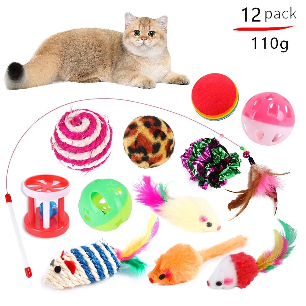 Interactive Cat Play Tunnel – Foldable Mouse and Fish Toy Set for Pets