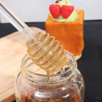 Glass Honey Dipper Stick – Drizzle Spoon for Kitchen Cooking and Tea Stirring