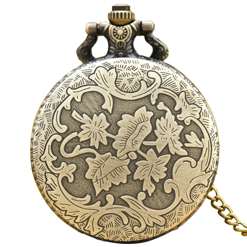 Vintage Bronze Spider Pocket Watch – Quartz Necklace Pendant for Cosplay