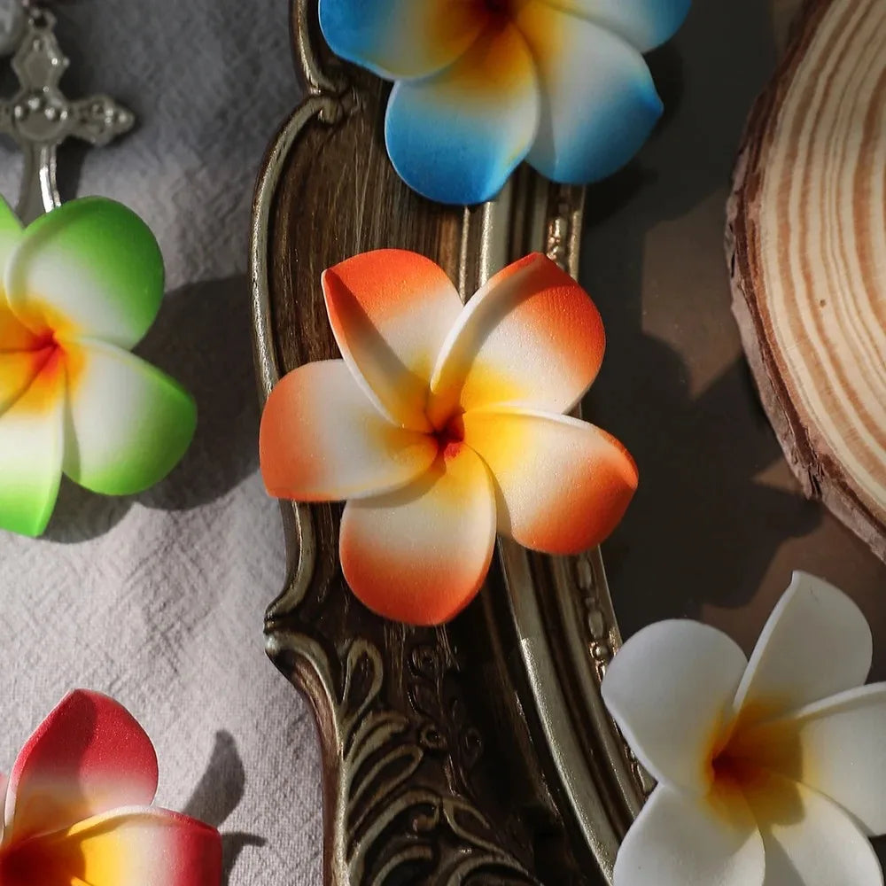 Artificial PE Foam Flowers – 5cm Hawaiian Plumeria for Wedding Decor DIY Crafts