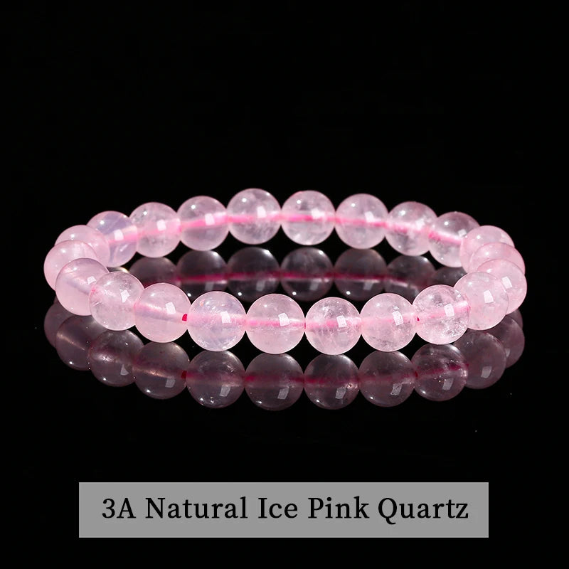 Natural Stone Bead Bracelet – Healing Crystal Gemstone Jewelry for Men and Women