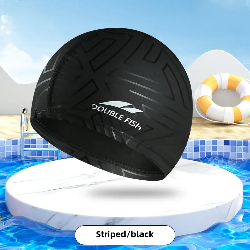 Waterproof PU Swimming Cap – Unisex Adult Professional Hat for Lap Training