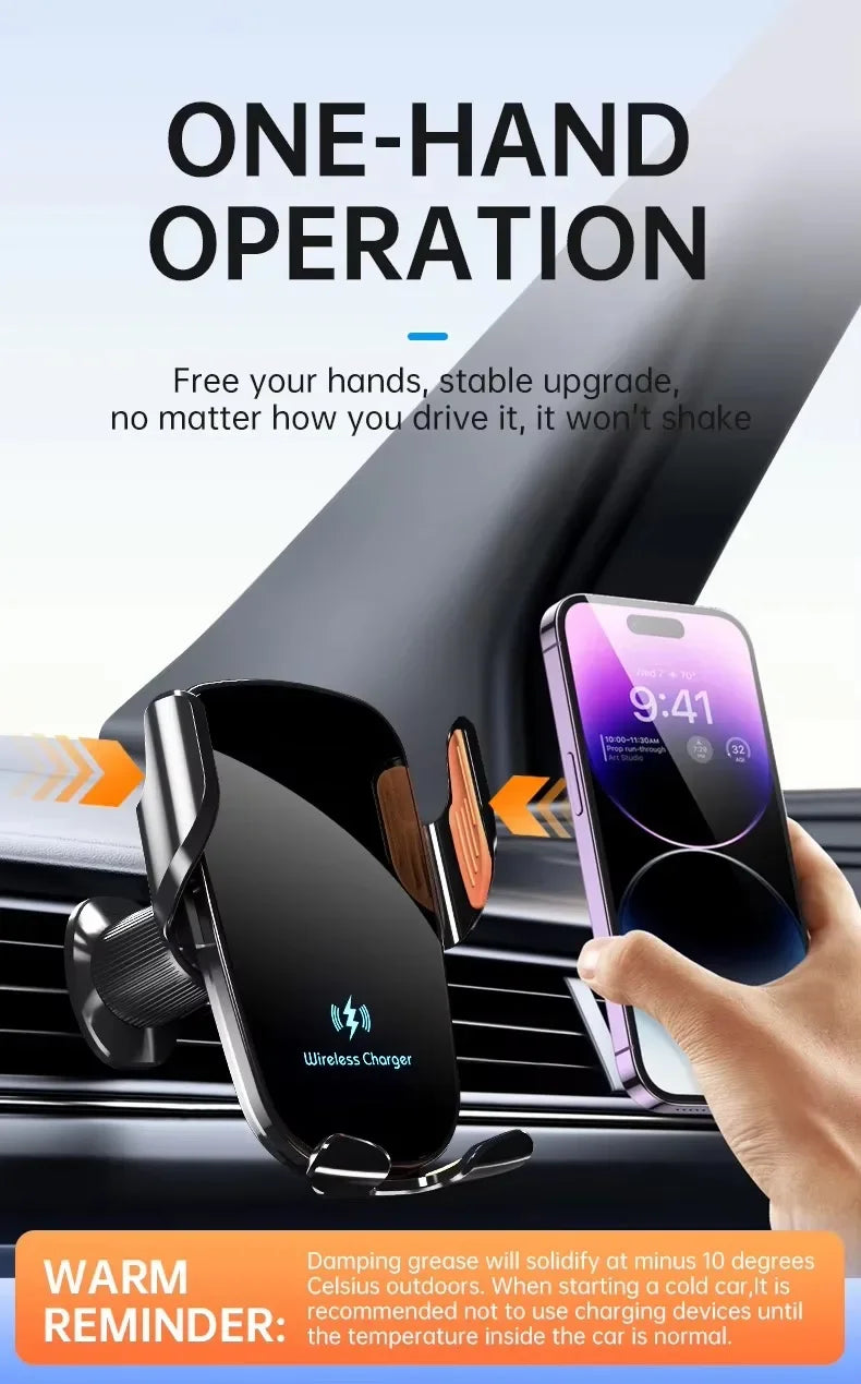 Wireless Car Charger – Fast Charging Air Vent Mount for iPhone and Android