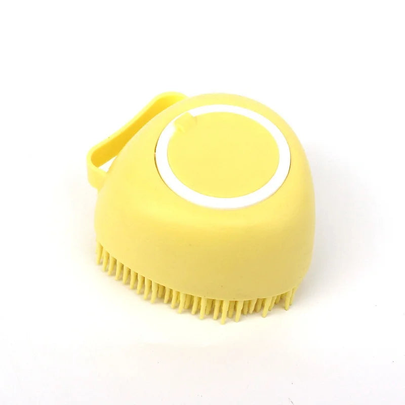 Silicone Pet Grooming Gloves – Shampoo Dispensing Brush for Dog Bathing