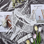 Lace Bra and Panty Set – Transparent Ruffle Lingerie for Sexy Boudoir Outfit