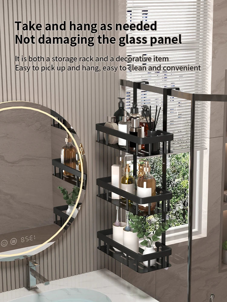 Three-Layer Wall Mounted Bathroom Rack – Shower Storage Organizer