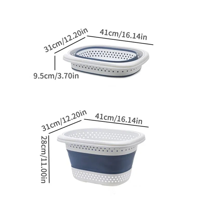 Collapsible Plastic Laundry Basket – Large Folding Storage for Home Organization